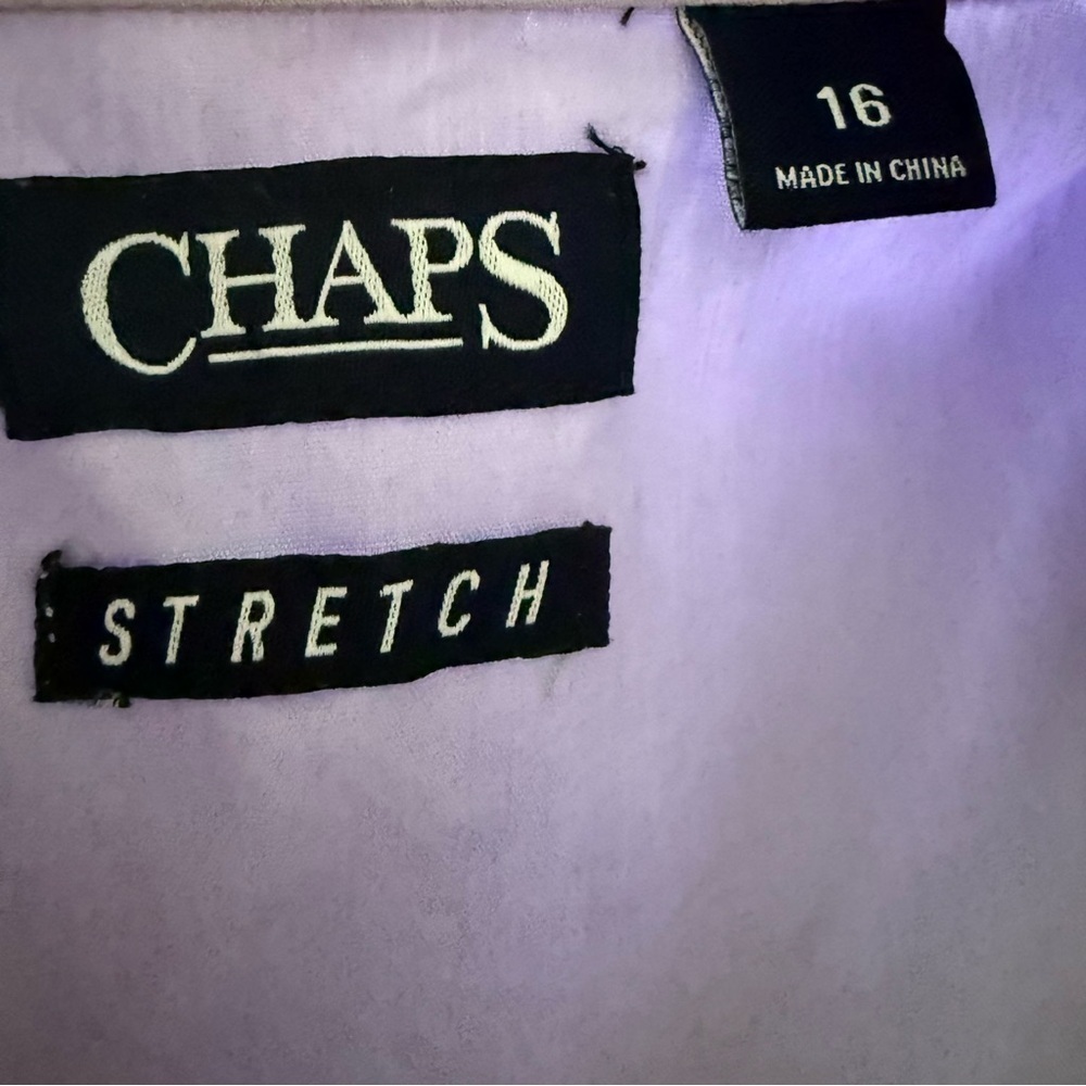 Chaps 16 Boys Solid Lavender Dress Shirt Button Up Church - Picture 6 of 6
